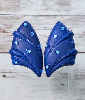 Vintage Jeff Lieb Clip On Earrings Blue - Paint Damage